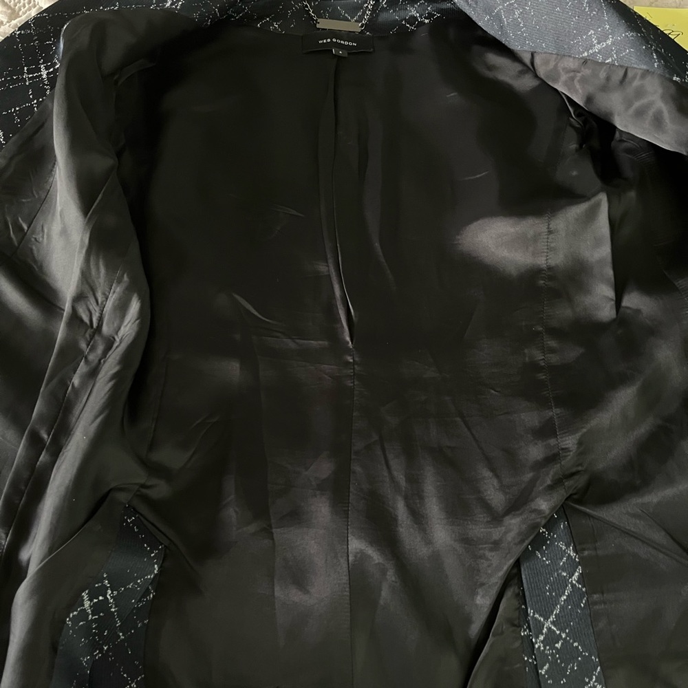 Wes Gordon navy and white muted print double breasted blazer jacket size… - Picture 11 of 11